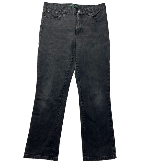 Ralph Lauren Jeans Women's Size 10 Black Denim Classic Straight Leg High-Rise - Picture 1 of 4